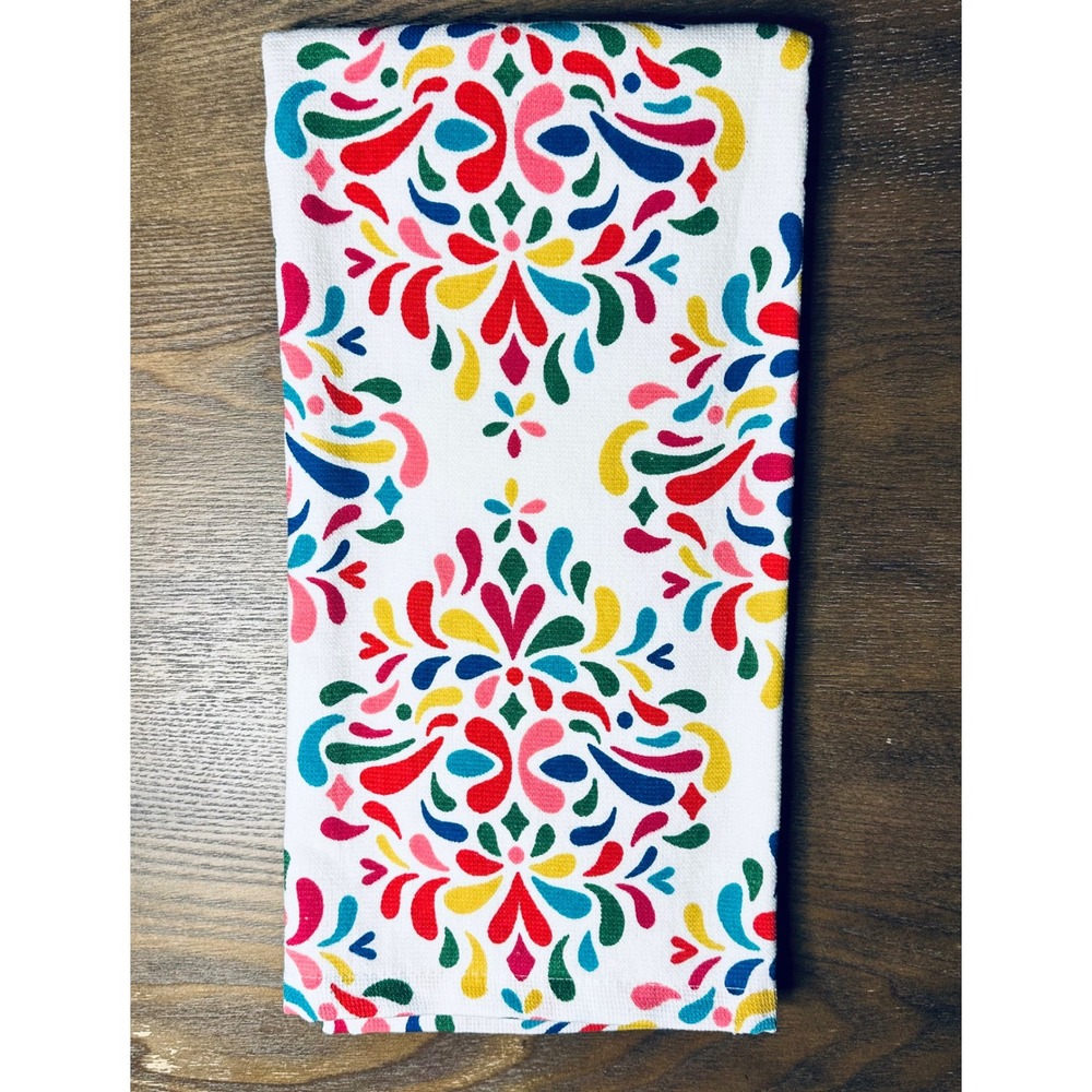 NEW Bonita Fiesta Kitchen Towel Colorful Embroidered Cotton 18‎ x 27 Mexicana - Picture 2 of 3